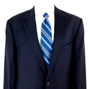 Joseph Abboud Wool 2 Button Blazer 46L Blue Plaid Suit Jacket